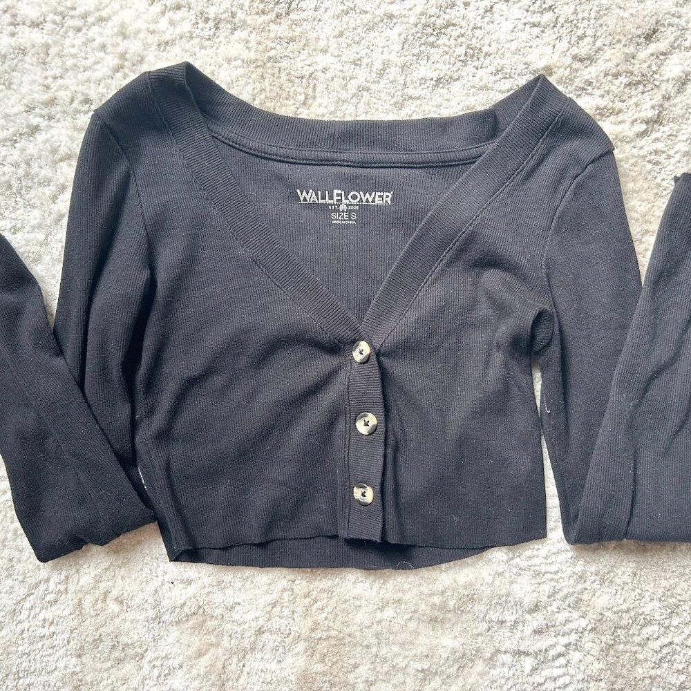 Wallflower Black Button Down Shirt
